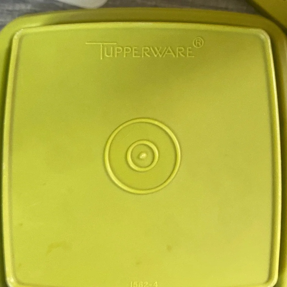 Vintage‎ Tupperware Modular Mate Square Container Green Lid 1562-4 Dill